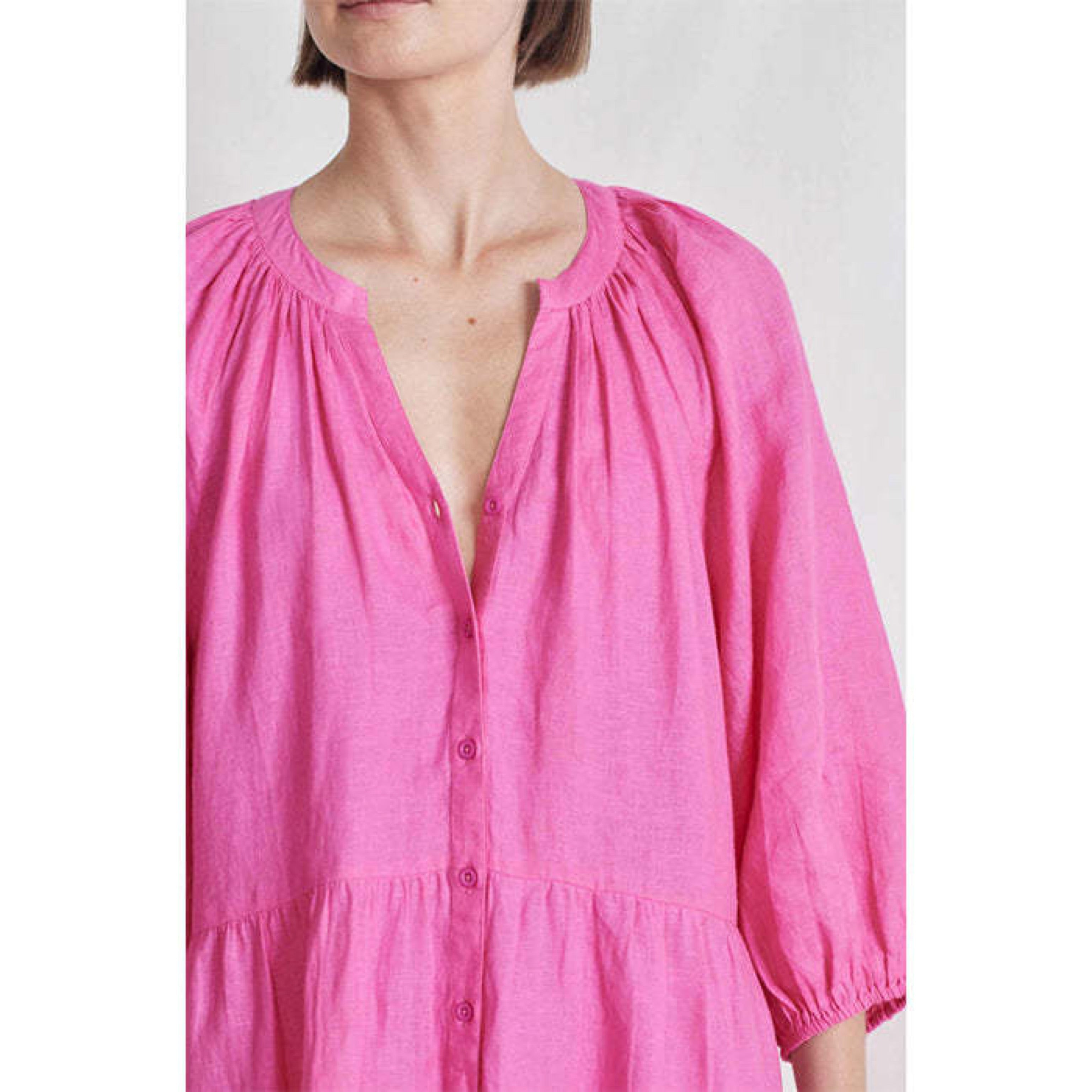 Apiece Apart pink Mitte Mini linen dress, size XS