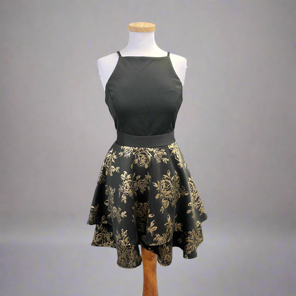 Trixxi black and gold dress, size XL