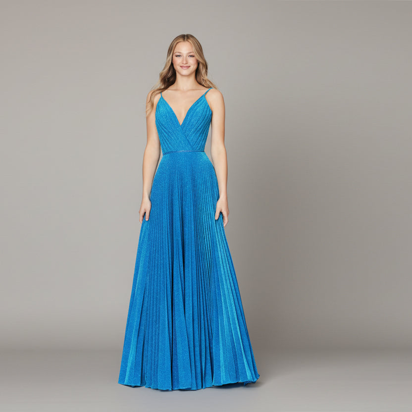 Angela & Allison teal metallic dress, size 10, NEW WITH TAGS!