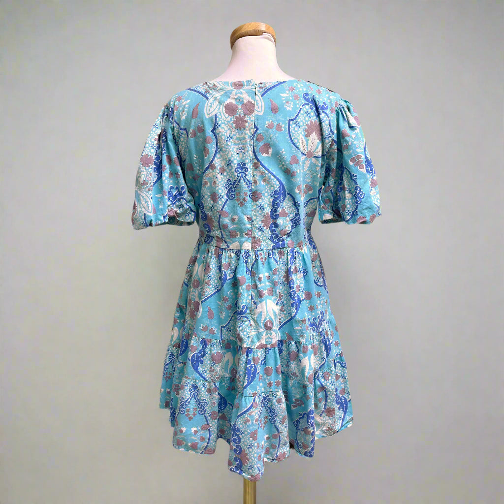 Anna Cate blue floral Solan dress, size M