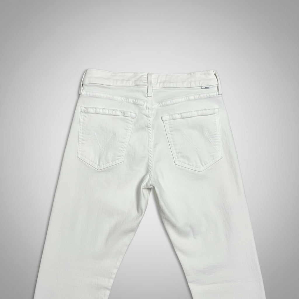 Mother cream denim wide-leg Twister Skimp jeans, size 27