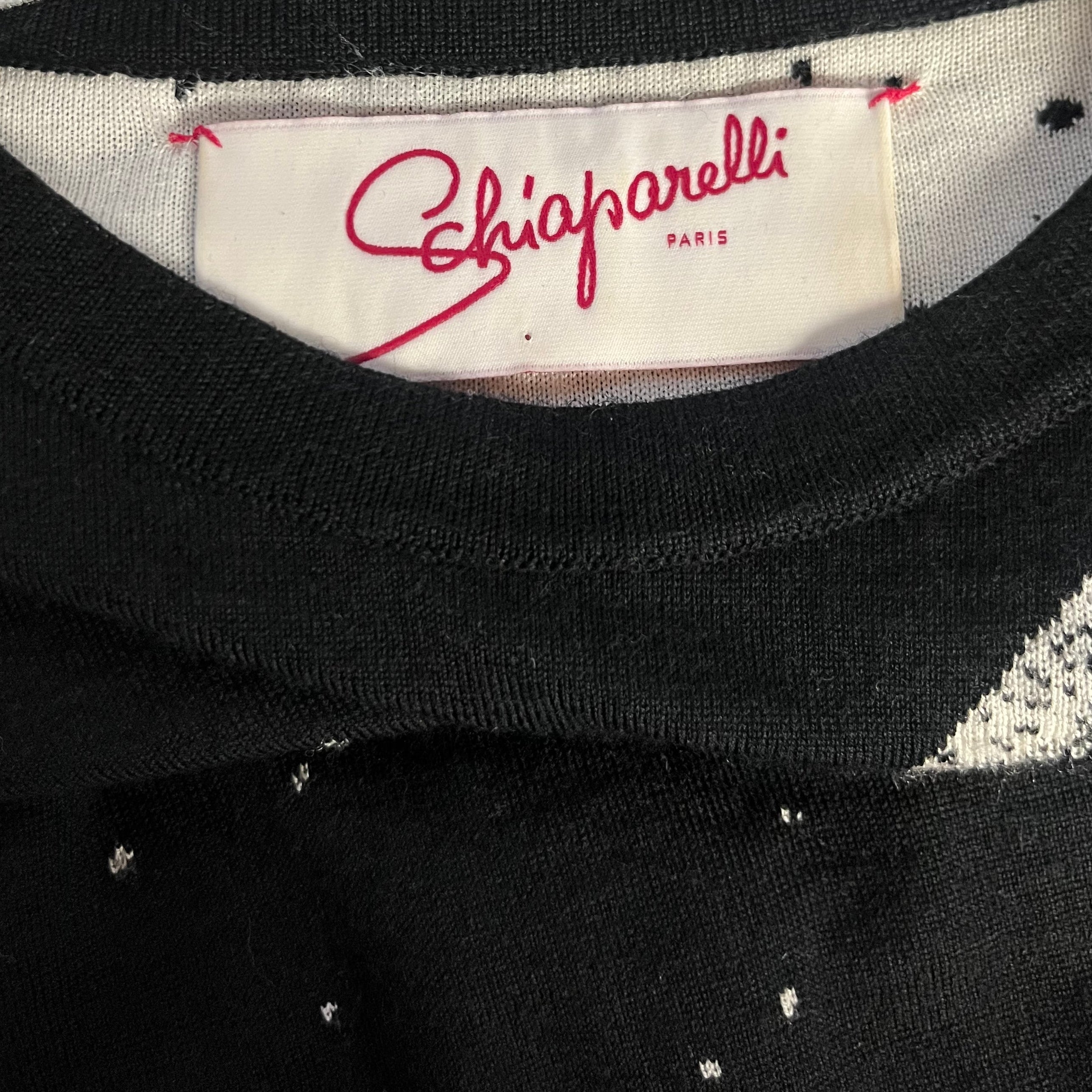 Schiaparelli black Man Ray Trust sweater with moon design, size 42 (size 10)