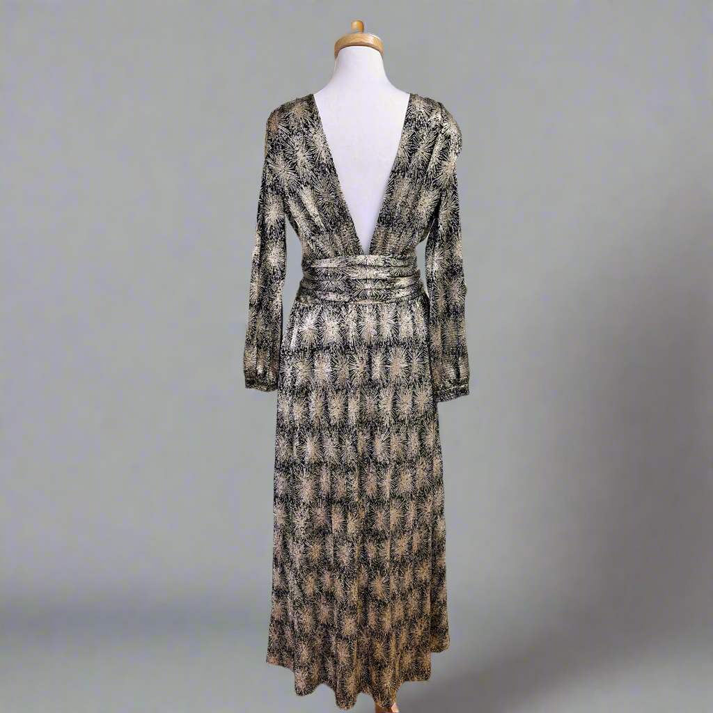 Antik Batik black and metallic dress, size M, NEW WITH TAGS!