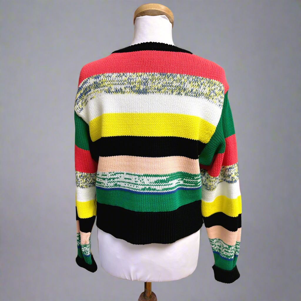 Cabi multi color Pop Crop Pullover sweater, size M, NEW WITH TAGS!