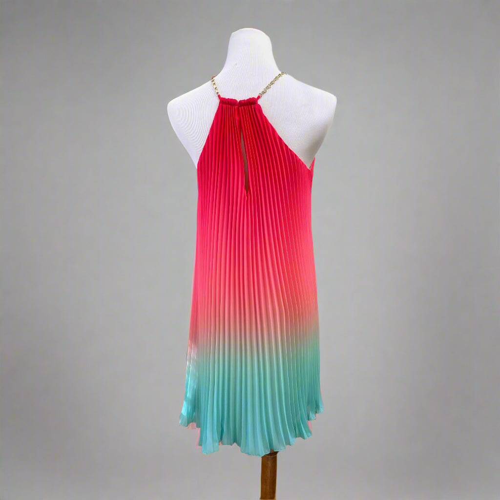Trina Turk coral & aqua ombre dress, size XS