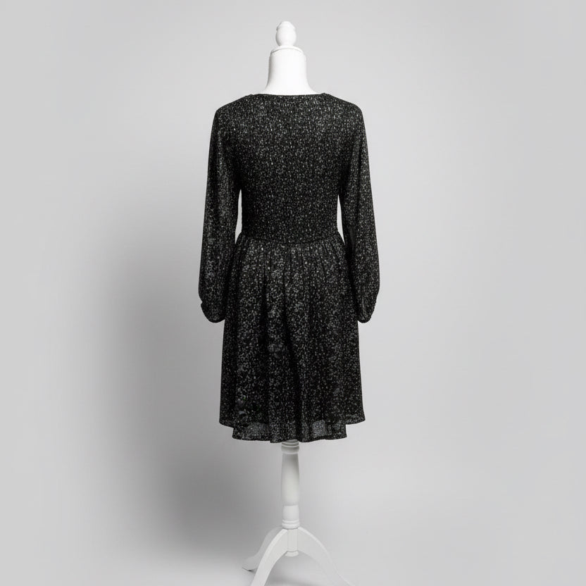 Apiece Apart black floral Olivia dress, size 2