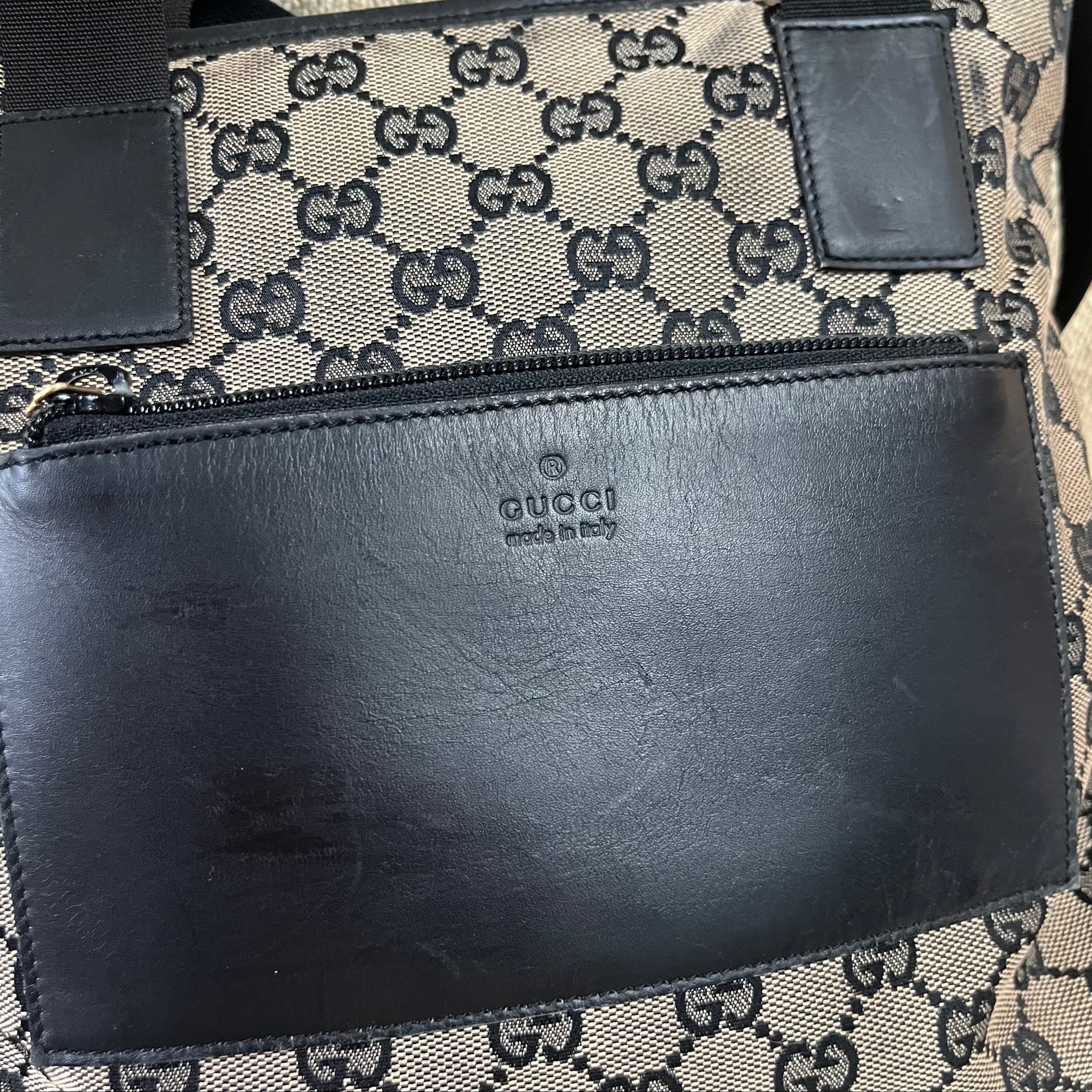 Gucci black GG logo small tote