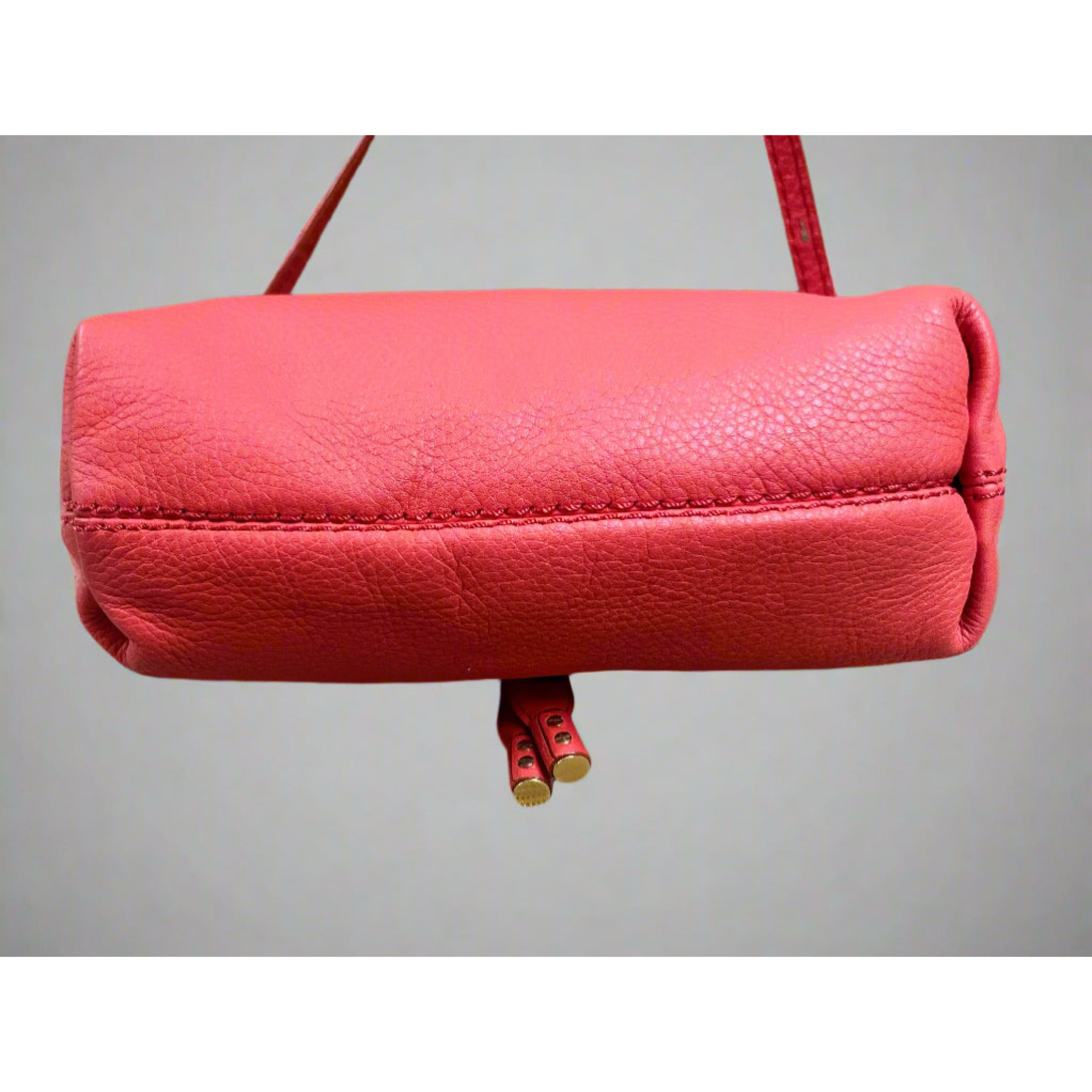 Chloe coral leather Marcie Pochette handbag