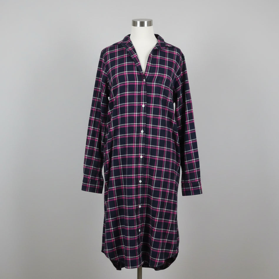 Grayson navy and pink plaid flannel The Hero dress, size XS, NEW WITH TAGS!