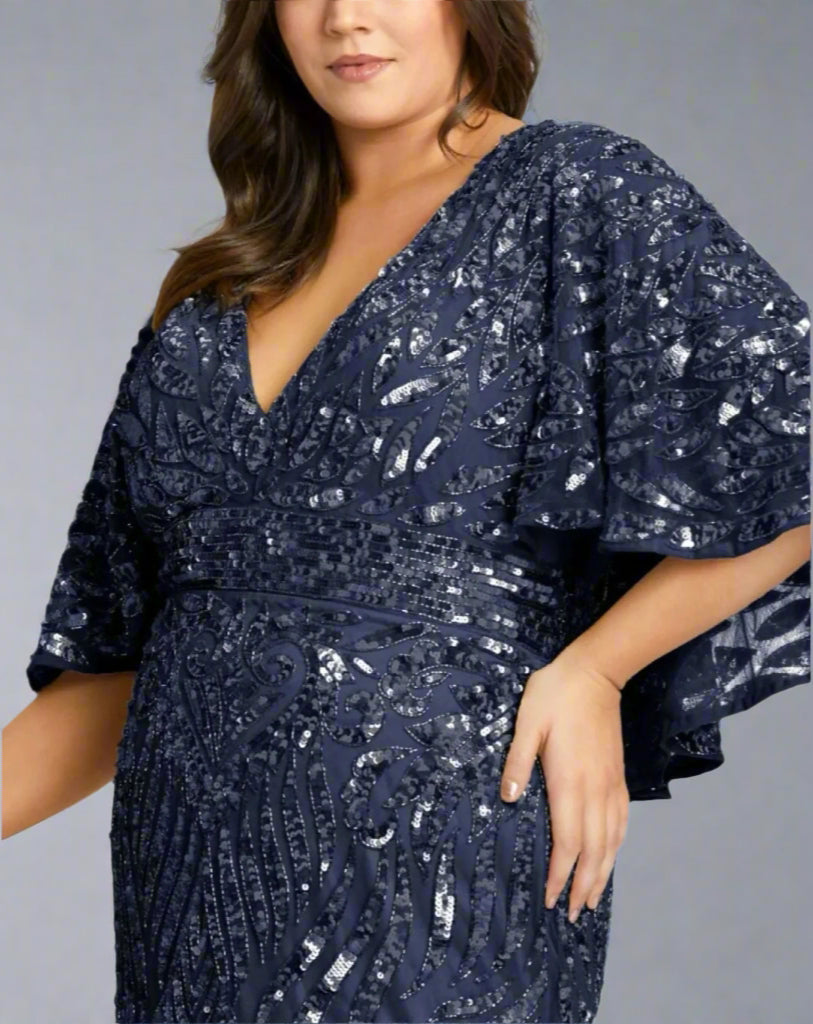 MacDuggal navy dress, size 16W, NEW WITH TAGS!