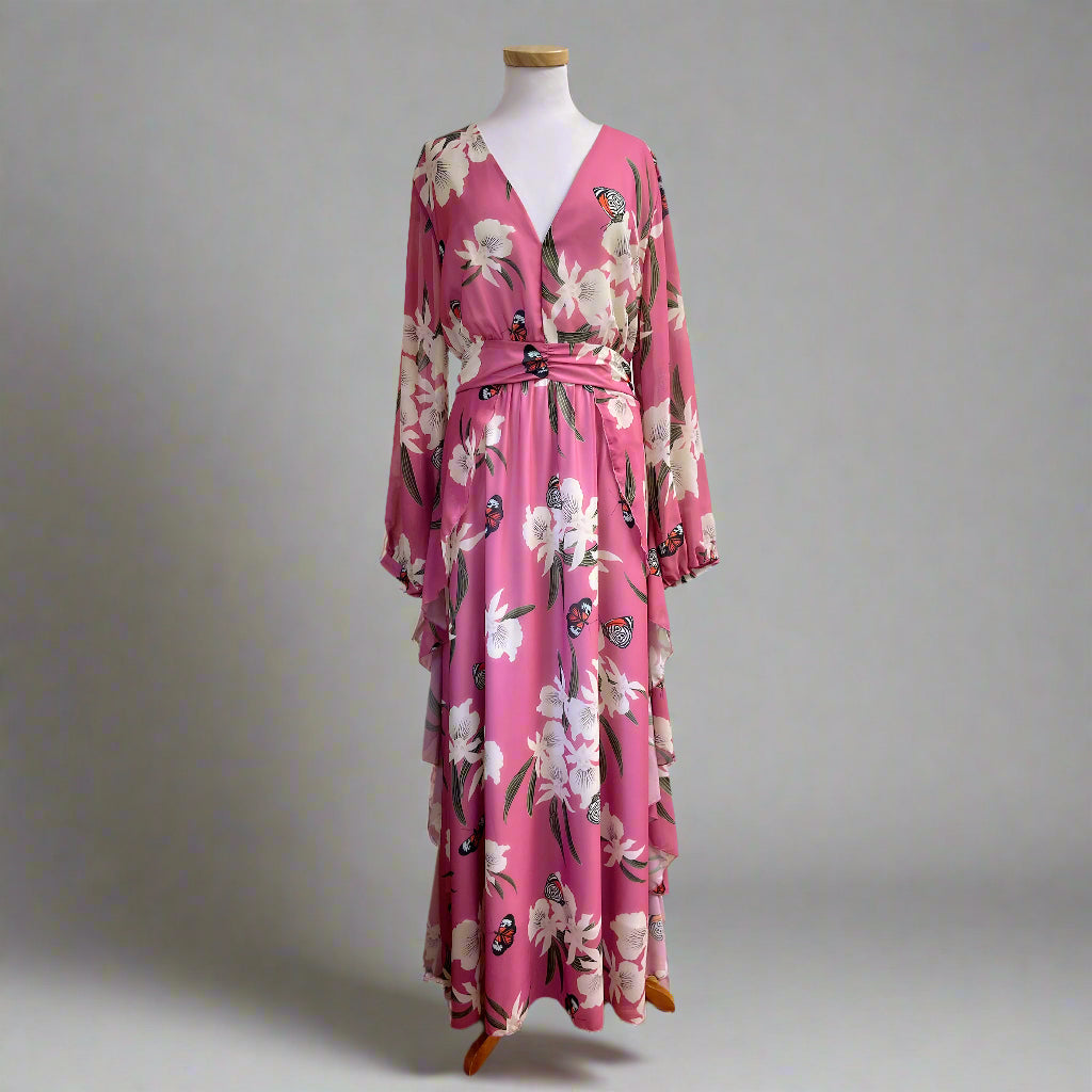 Pink floral print dress, size XXL, NEW WITH TAGS!