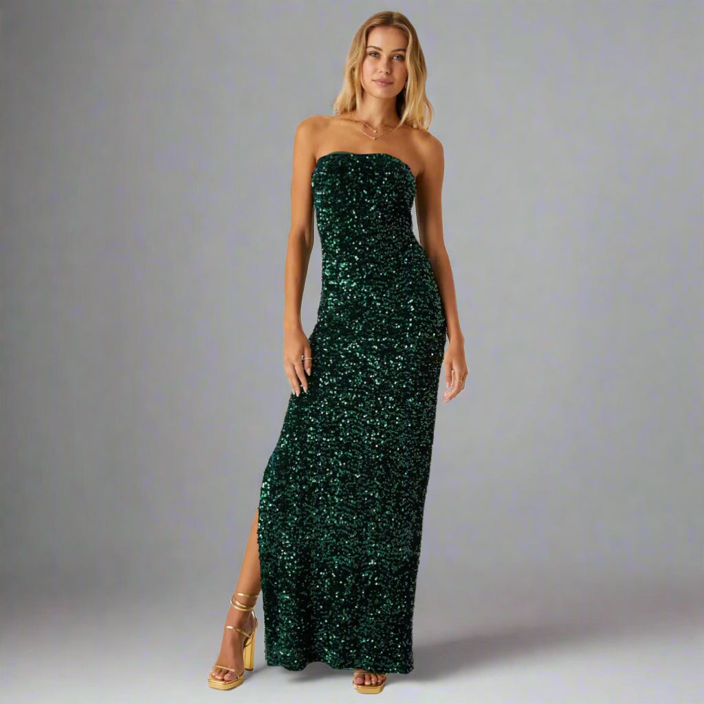 Lulu's evergreen sequin dress, size S