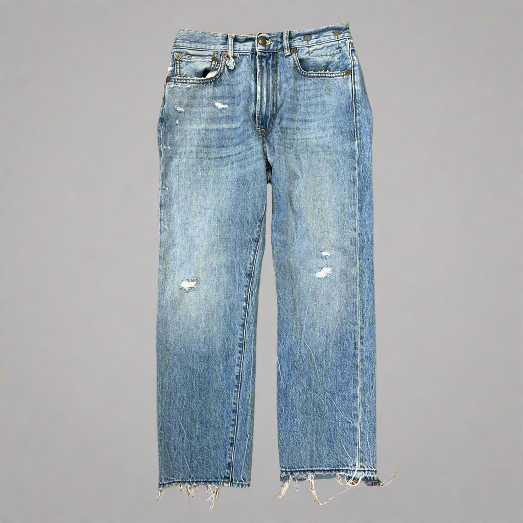 R13 distressed boyfriend jeans, size 24