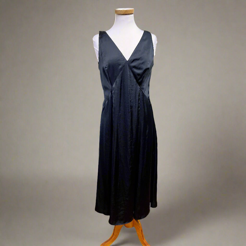 Elie Tahari navy satin dress, size 6, NEW WITH TAGS!