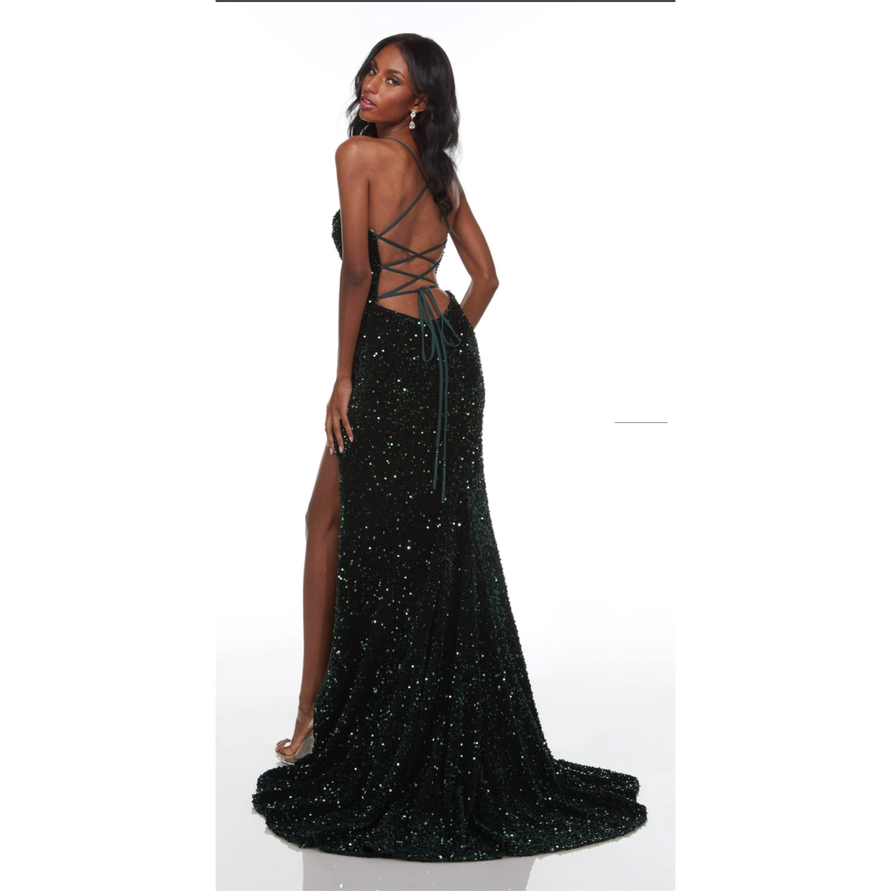 Alyce evergreen dress, size 8, NEW WITH TAGS!