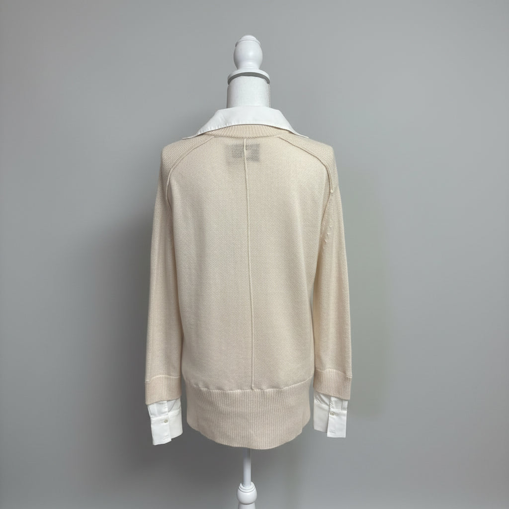 Brochu Walker cream cashmere blend sweater, size XS