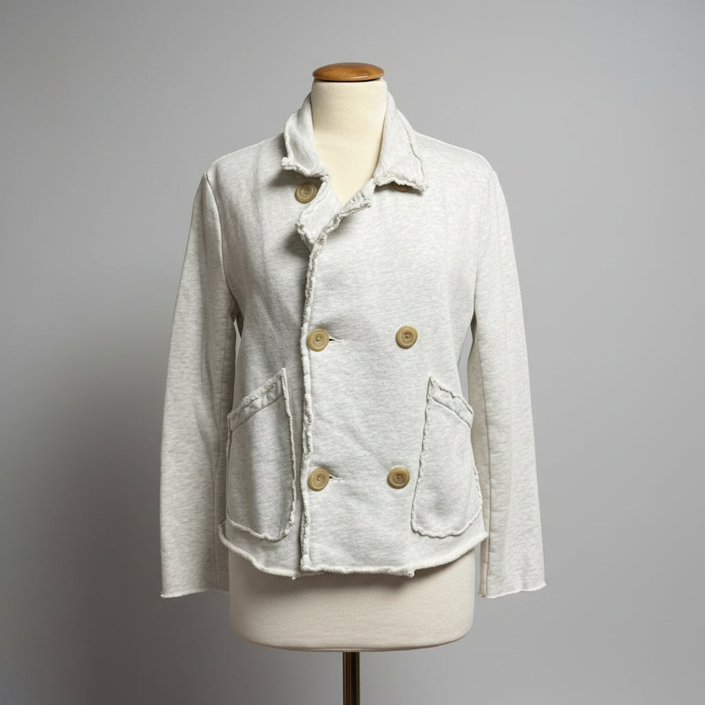 Frank & Eileen cream/gray Belfast peacoat, size XS