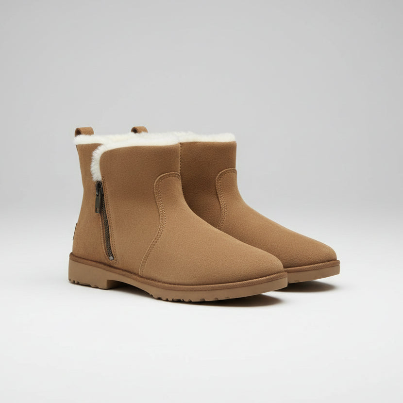 UGG tan suede Romely Zip boots, size 8, BRAND NEW IN BOX!