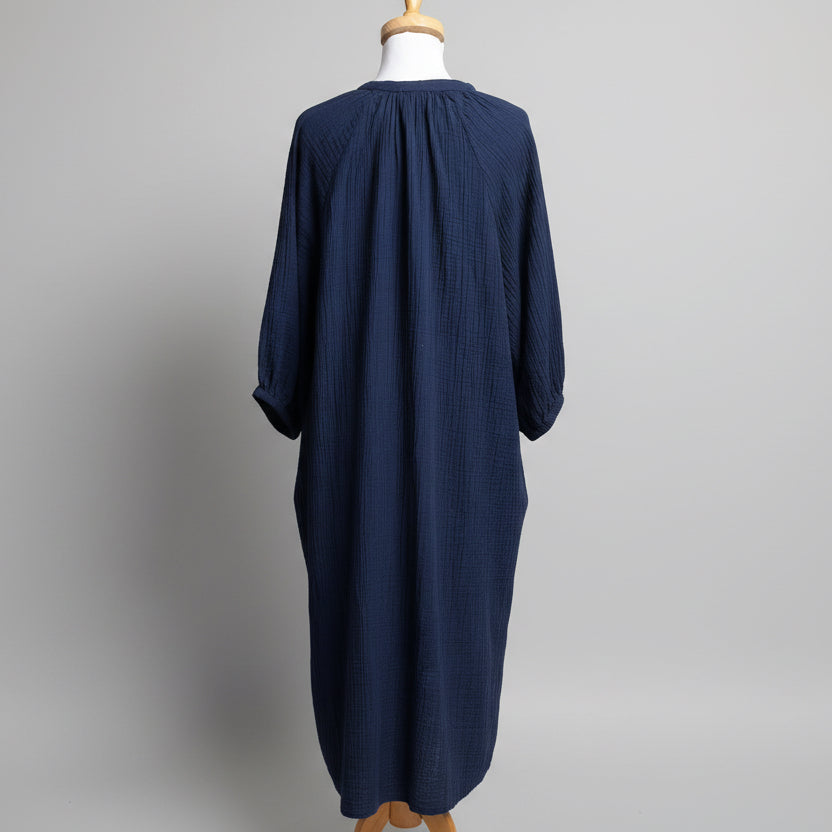 Sundry navy cotton gauze dress, size L