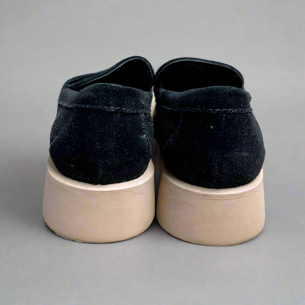 Dolce Vita black suede lug loafers, size 8