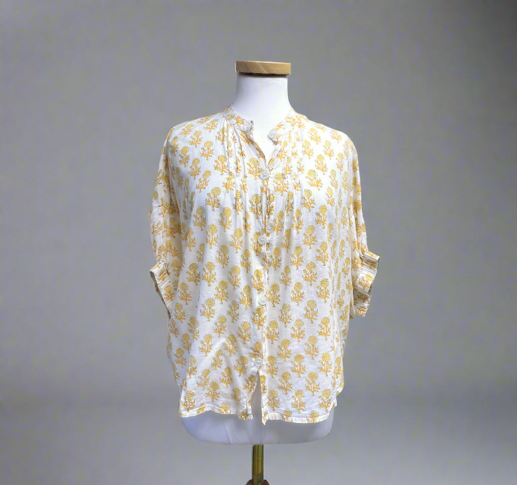 Emerson Fry yellow Marigolds blouse, size S