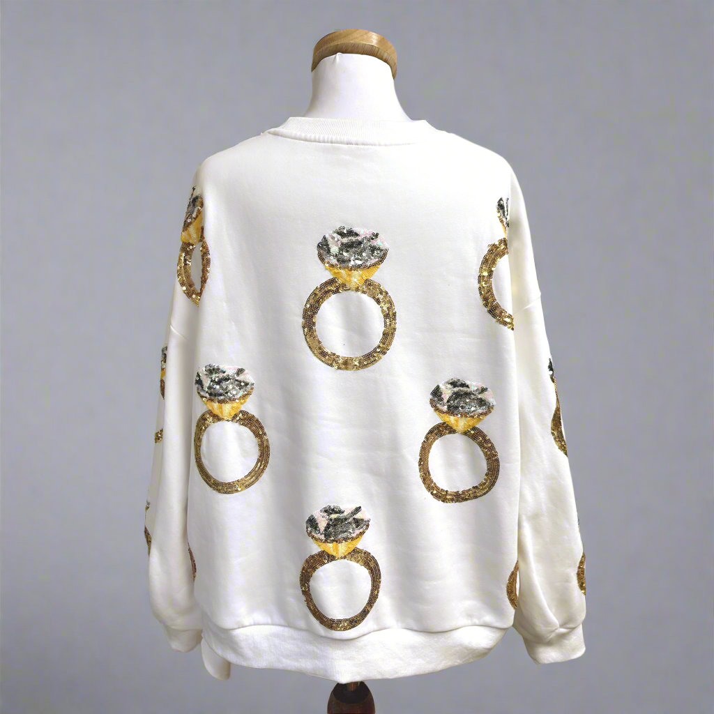 Queen of Sparkles white bridal top and shorts set, size M/L