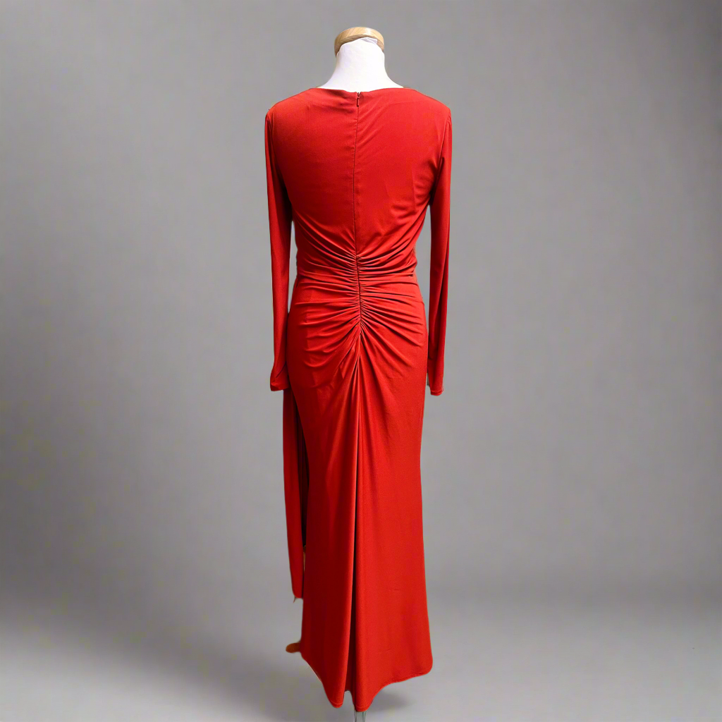 Ieena Mac Duggal brick red dress, size 6