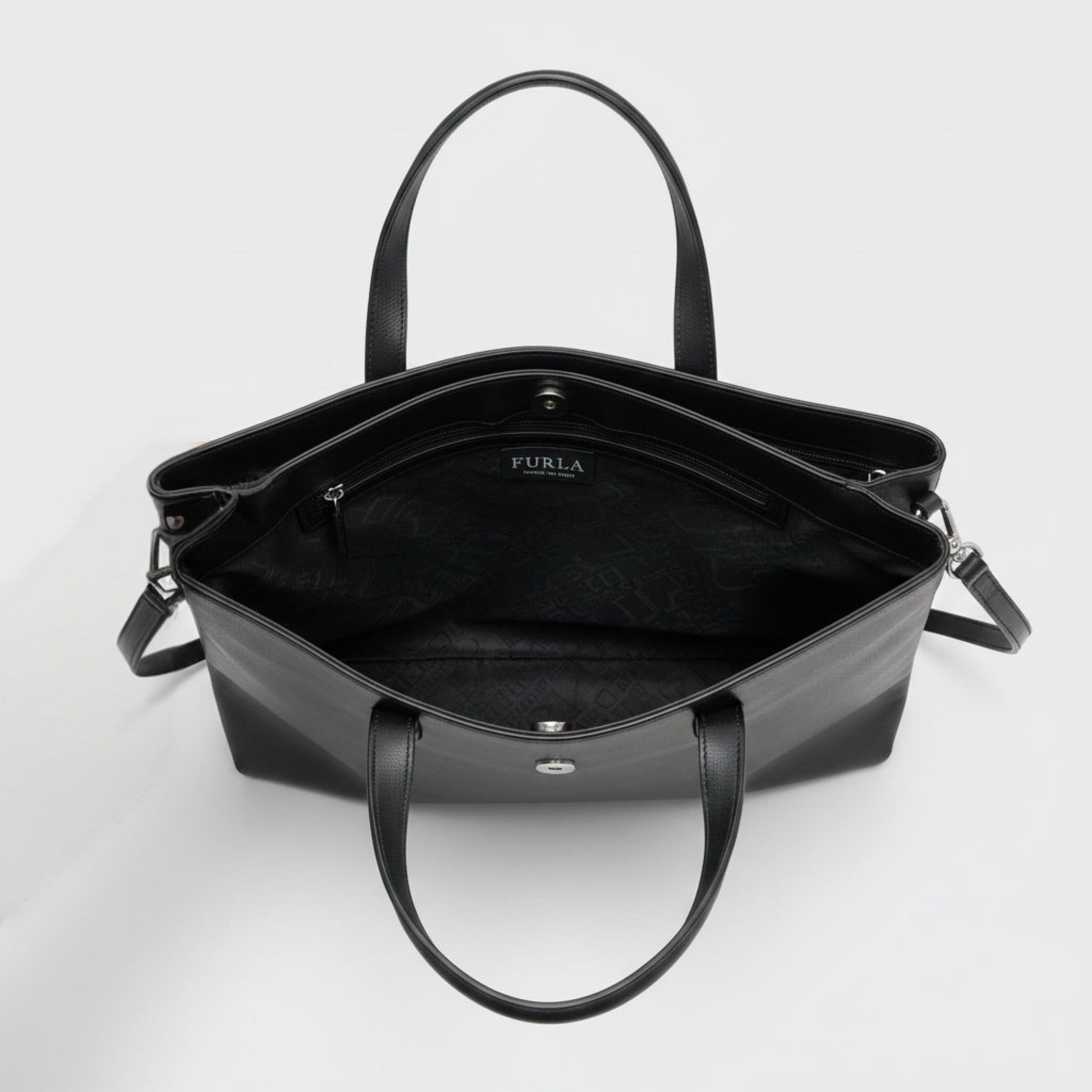 Furla black leather tote, LIKE NEW!