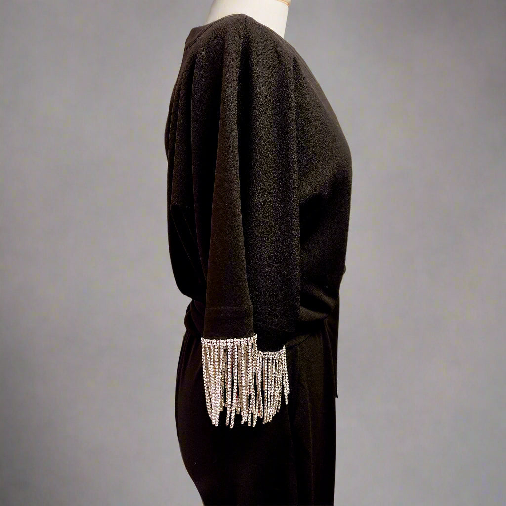 Laundry black jumpsuit with rhinestones, size 0, NEW WITH TAGS!