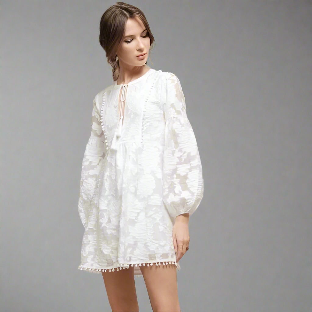 Moon River cream damask dress, size XS