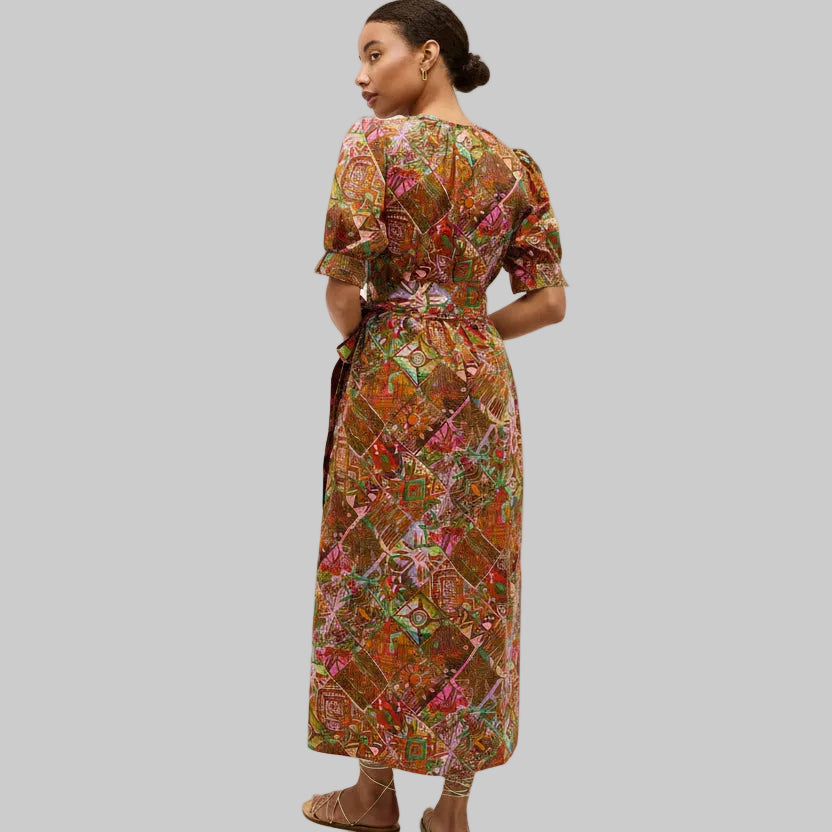 Marie Oliver orange print Rita Wrap dress, size M, NEW WITH TAGS!