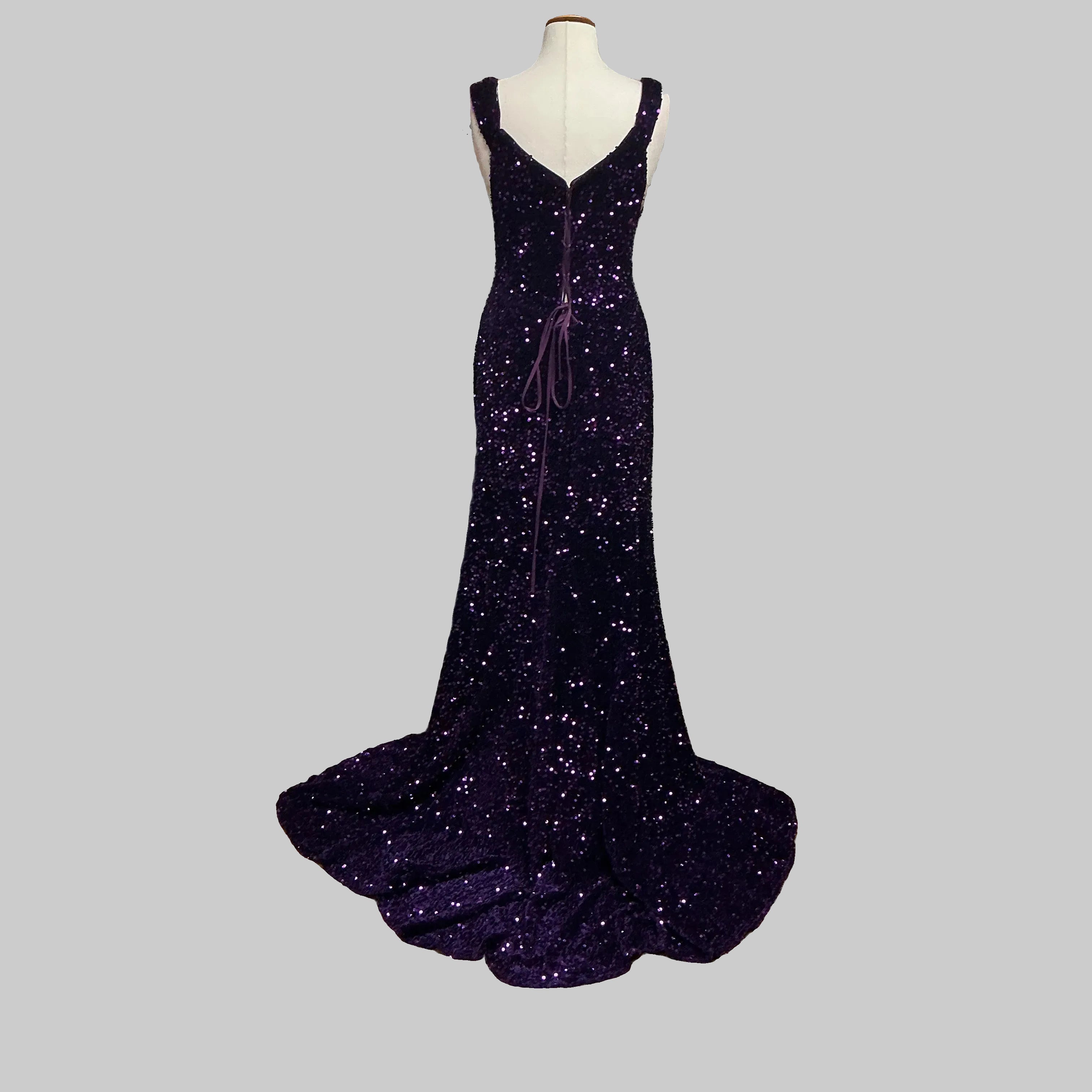 Alyce Paris purple plush sequin dress, Size 16