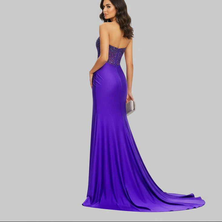 Ashley Lauren purple strapless corset dress, Size 4