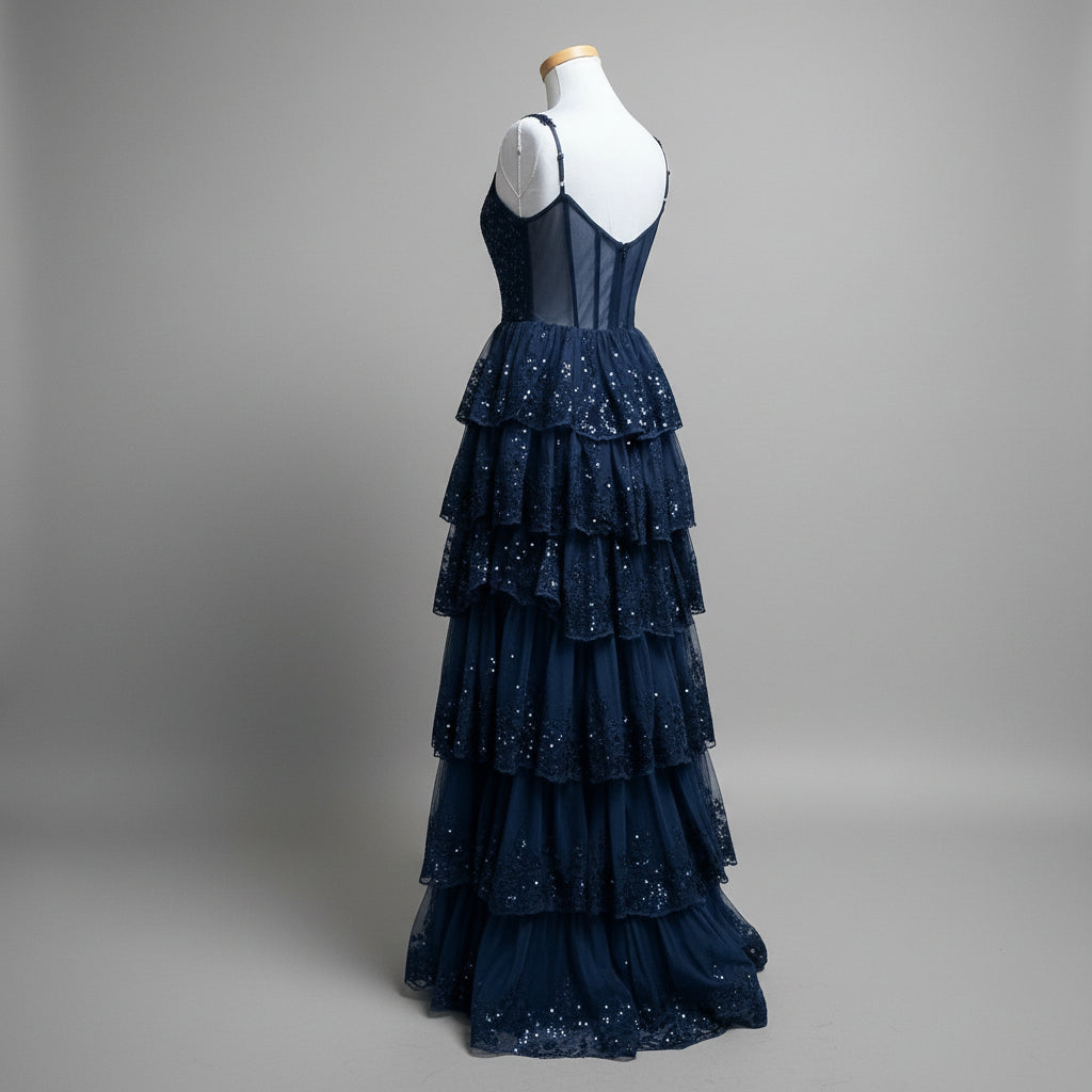 Blondie Nights midnight blue corset dress, size 5