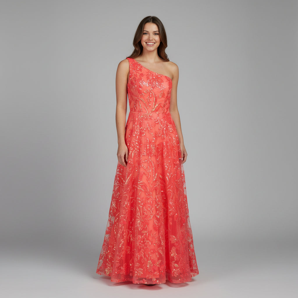 Nox Annabel neon peach A line dress, size 8