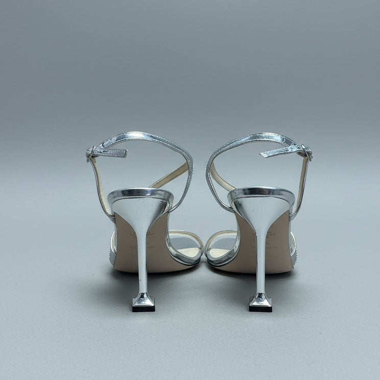 Nine West silver sandals, size 9.5, LIKE NEW!