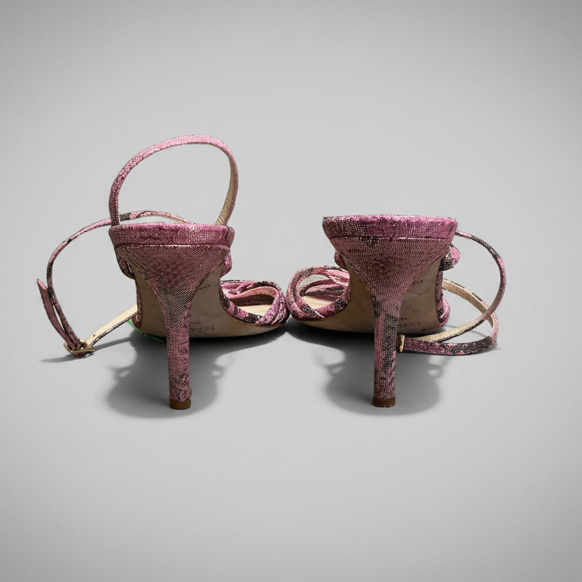 Kate Spade pink metallic lizard sandal, size 8.5
