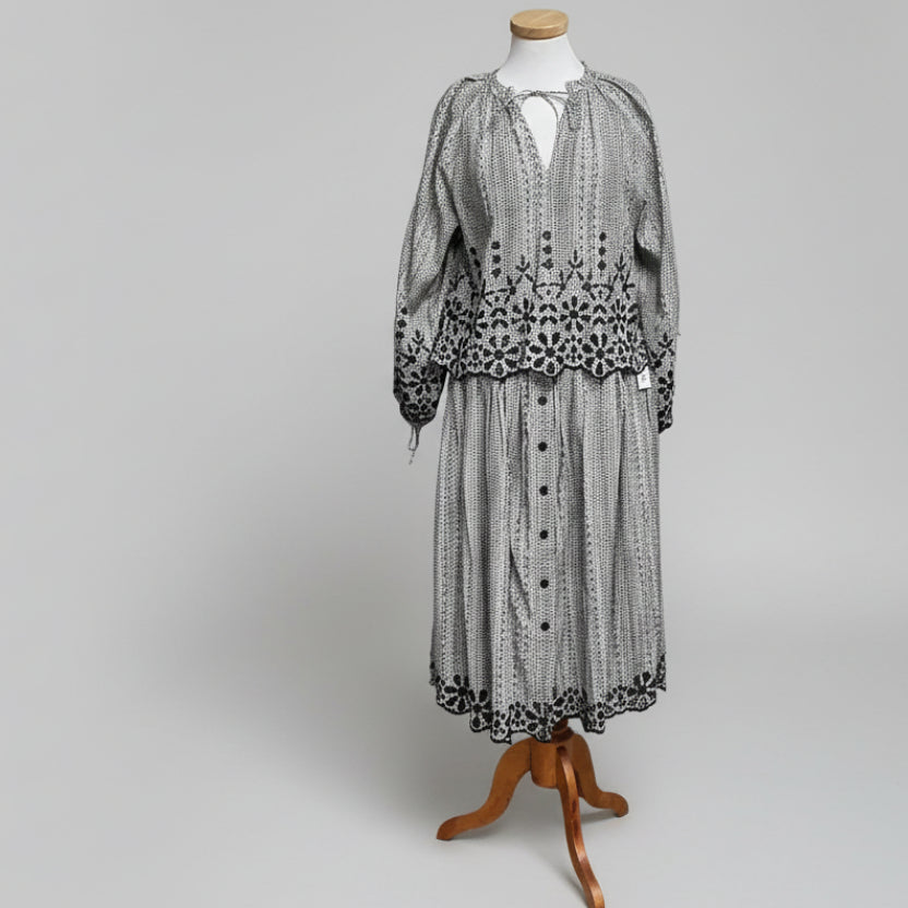 Joie midnight navy & porcelain blouse and skirt, Sizes 6 & XS, NEW WITH TAGS!