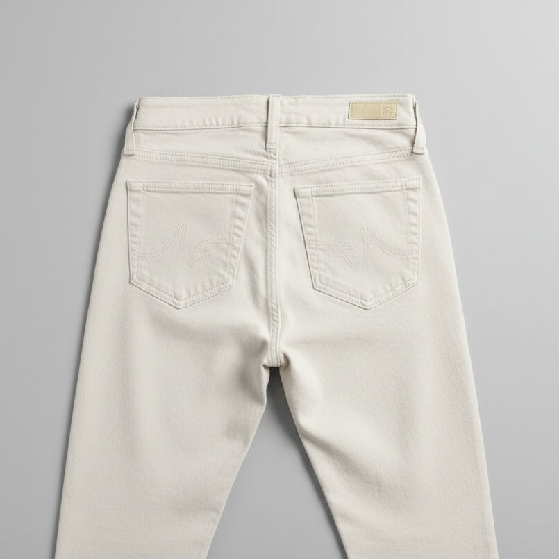 AG jeans ecru Mari crop high-rise slim straight, Size 24
