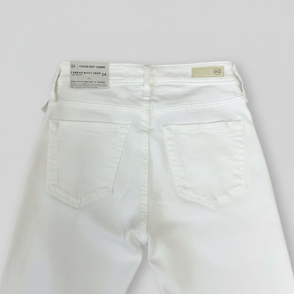AG jeans white Farrah Boot crop high-rise, Size 24, NEW WITH TAGS!