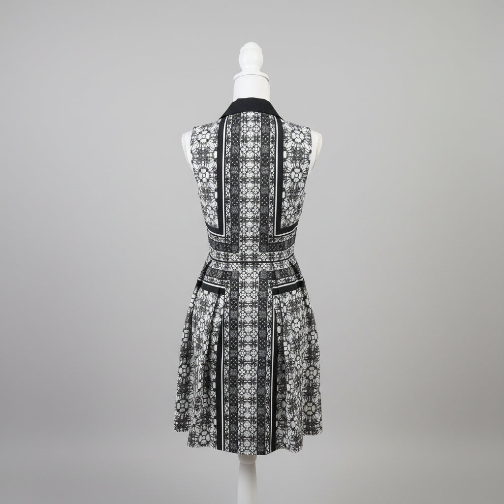 Ali Ro black and white silk dress, size 2, NEW WITH TAGS!