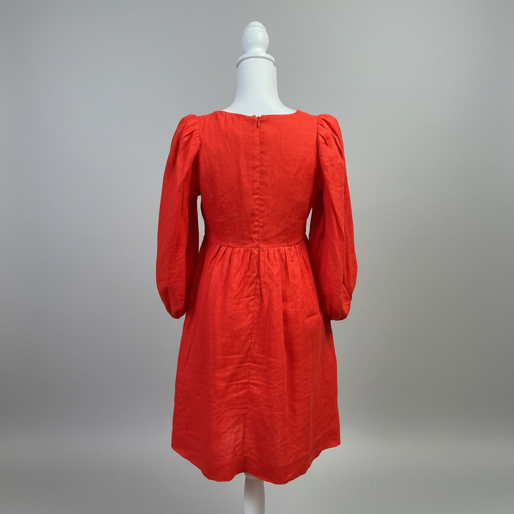 Tyler Boe orange linen dress, size XS, NEW WITH TAGS!