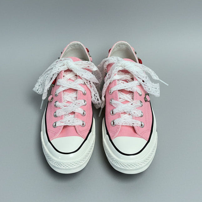 Converse pink Valentine’s Day rose shoes, Size 7