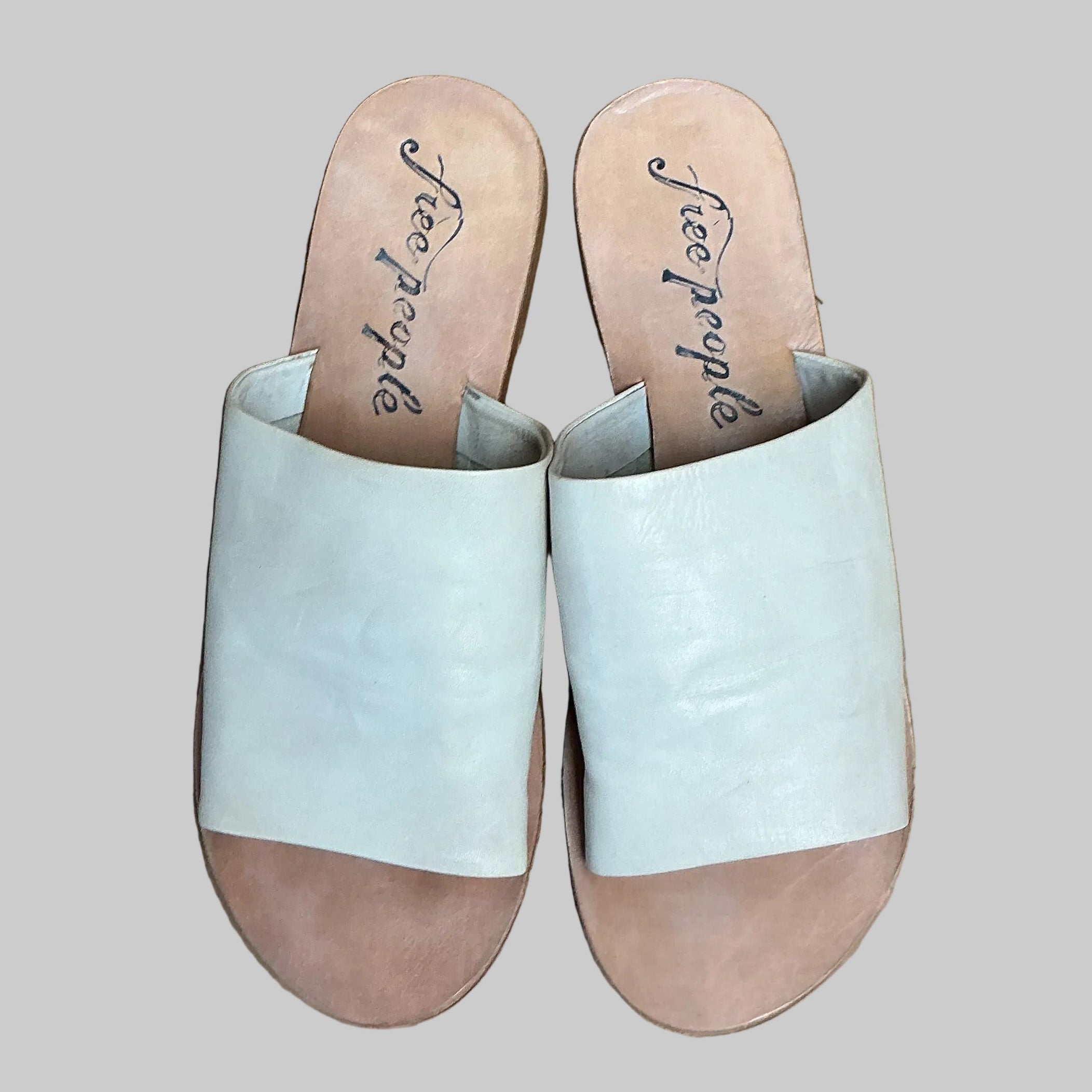 Free People bone Vincente slide, Size 8