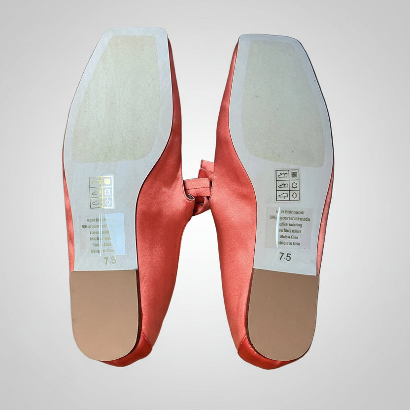 Jeffrey Campbell coral satin bow flats, Size 7.5, BRAND NEW!