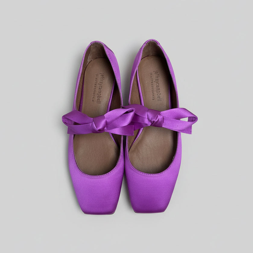 Jeffrey Campbell magenta satin bow flats, Size 7.5, BRAND NEW!
