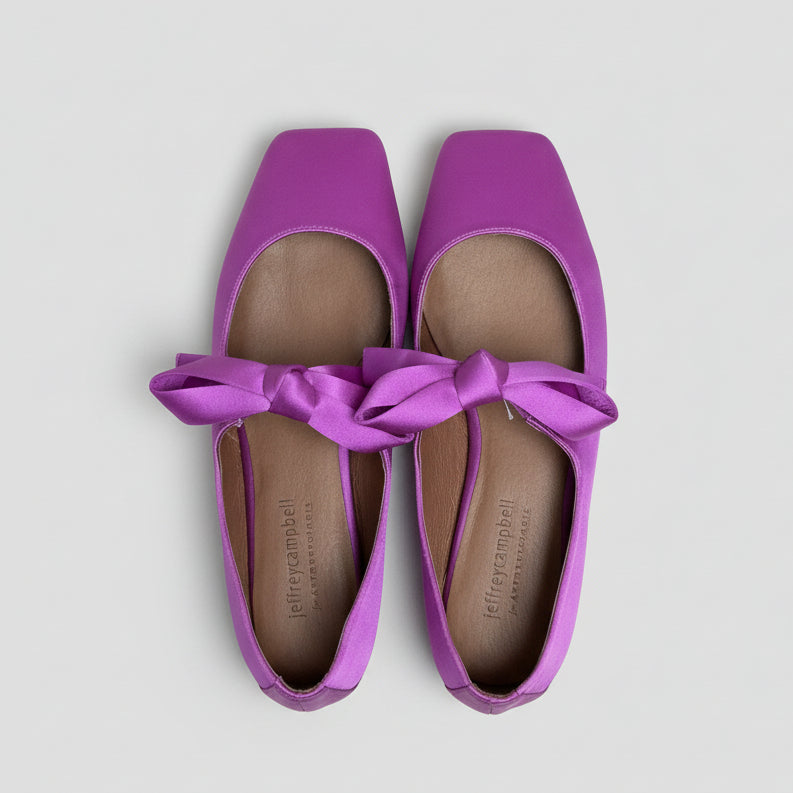 Jeffrey Campbell magenta satin bow flats, Size 7.5, BRAND NEW!