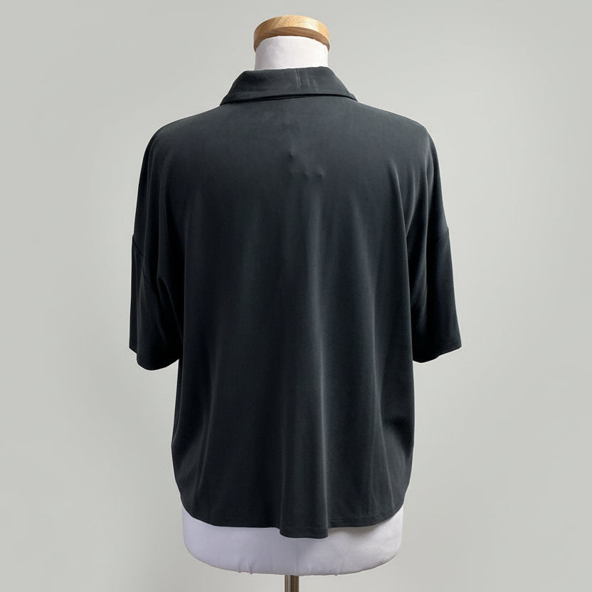 Eileen Fisher black knit blouse, size S, NEW WITH TAGS!
