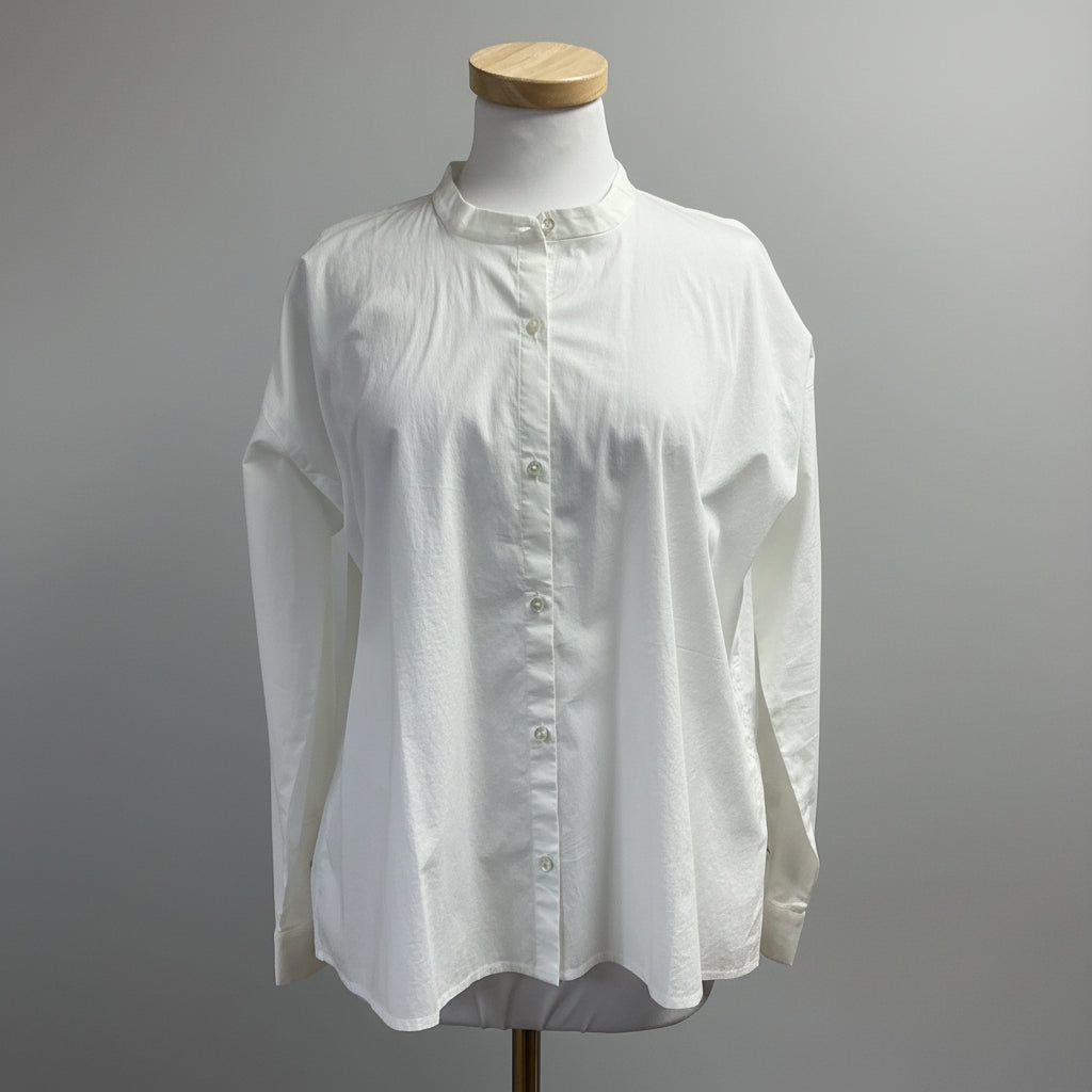 Eileen Fisher white organic cotton blouse, size S, NEW WITH TAGS!