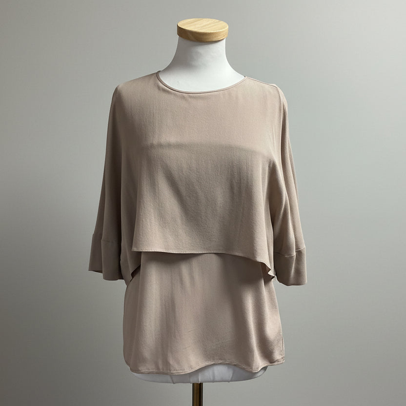 DAY taupe silk blouse, size M, NEW WITH TAGS!